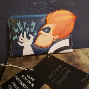 NEW Loungefly Disney Wallet Pixar Moments Incredibles Syndrome Zip Around w/Tags